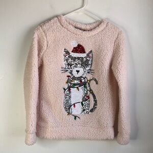 NWT fleece Christmas Cat Sweater